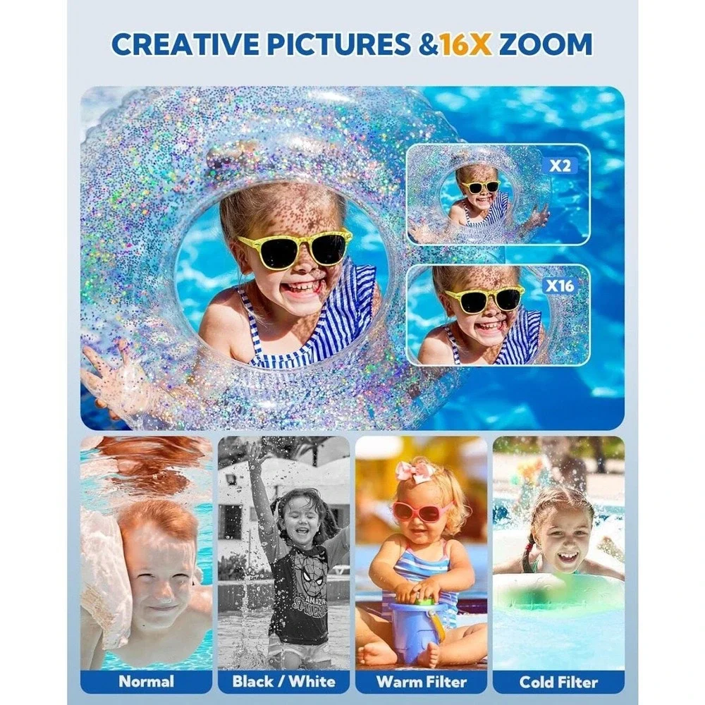 Underwater Camera, 4K 48MP Autofocus Waterproof Digital‎ Camera